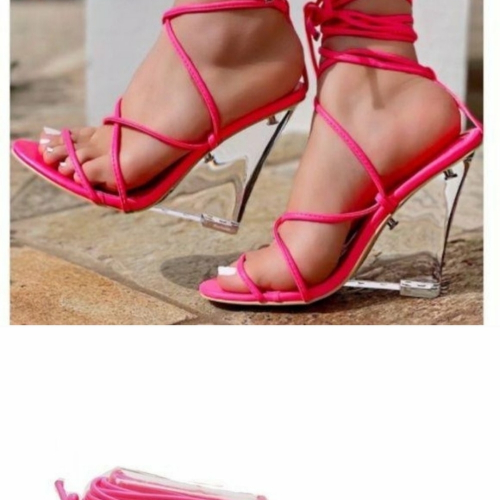 Cape Robbin size 7 hot pink wedge heels